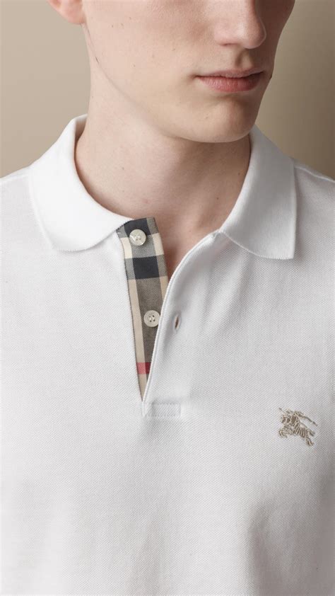 burberry white shirt mens|Burberry white polo shirt men's.